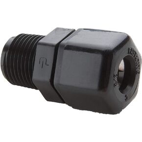 P4MC2 Fast & Tite Polypropylene Male Connector Fitting, 1/4" Compression Tube x 1/8" Male NPTF, Black in Saudi Arabia