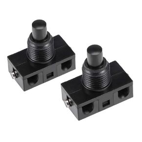 uxcell Inline Foot Pedal Push Button Switch, UFO Type Lamp Lighting Foot Control Latching ON/Off Footswitch Black 2 Pcs