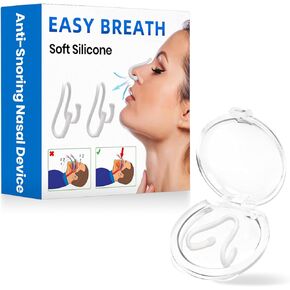Anti Snoring Devices, 1PC Snore Stopper with Adjustable Magnet, Silicone Nose Clip Stop Snoring, Effective to Relieve Snoring, Snoring Solution for Comfortable and Quieter Sleep, White