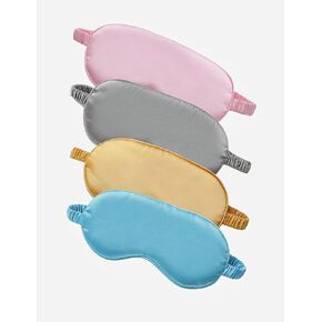 4 Pack Silk Eye Mask,Ultra Soft Satin Sleep Masks for Men & Women,Shading Effect, Zero Pressure and Eco-Friendly, Perfect for Sleeping & Traveling(gray, pink, blue, and yellow). in Kuwait