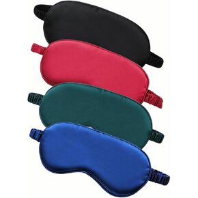 4 Pack Silk Eye Mask,Ultra Soft Satin Sleep Masks for Men & Women,Shading Effect, Zero Pressure and Eco-Friendly, Perfect for Sleeping & Traveling(gray, pink, blue, and yellow).