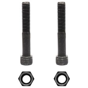 M12x80mm Hex Socket Screw Set, Metric Bolt and Nut Set, 12.9 Grade Carbon Steel Hex Metric Screw Set (2 Pieces Hexagonal Bolts and 2 Pieces Hex Nuts), Black