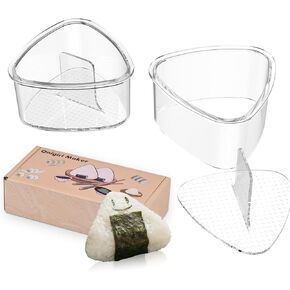 2PCS Large Clear Onigiri Rice Ball Mold Makers,Triangle Rice Ball Mold Maker,Sushi press Mold for Kid Lunch Bento, Non-stick, BPA-Free