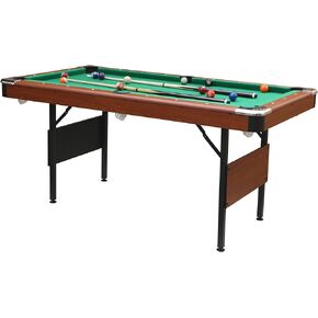5.5 Ft Portable Billiard Tables, Foldable Pool Table Children's Game Table Outdoor Pool Table with Billiard Balls, Brush, Triangle Rack and Chalk Green