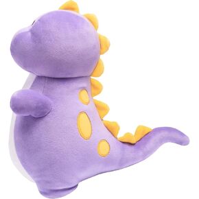 Purple Cute Soft Dinosaur Stuffed Animal Plush Toy - Pillow Plushies for Children, Kids, Girls, Boys - Cuddly Kawaii Squishy Dino for Gifts, Birthdays, Party 11"x 11" - Raven