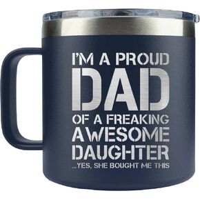 Christmas Gifts for Dad, Grandpa, Him from Daughter, Son - Dad Gifts for Christmas - Birthday Gifts for Men - Retirement Gifts - Dad Birthday Gift for 40th 50th 60th 70th 80th 14oz Navy