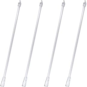 12inches Vertical Blinds Tilt Wand with Hooks and Handles PVC Material, Transparent, Replacement Parts for Indoor Window Shades (4pc Set)