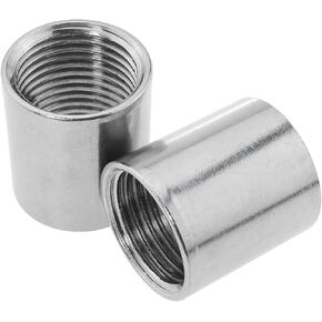 Pipe Coupling 3/4 Inch Female Threaded Pipe Coupler 2PCS 304 Stainless Steel Pipe Straight Connector Cast Fitting Water Gas Straight Adapter Jointer (Length 1.22")