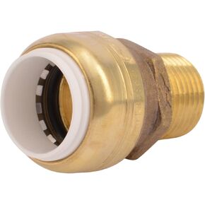 SharkBite 1 Inch PVC x 1 Inch MNPT Adapter, Push to Connect Brass Plumbing Fitting, PEX Pipe, Copper, CPVC, PE-RT, HDPE, UIP140A