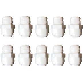 YZM 3/8" Male NPT to 3/8" OD Tube Quick Connector adapter for drinking water filter RO reverse osmosis, push to connect fittings,10 pcs.