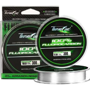 ThornsLine 100% Pure Fluorocarbon Fishing Line - Premium Leader Material from Japan - High Strength, Abrasion-Resistant, Fast Sinking - Freshwater and Saltwater Fishing Leader