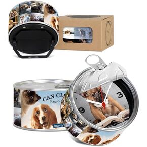 3pcs innovation magnetic CANNING clock, doggy collection clock for lover family friends kids, tabletop clock, magnetic clock on refrigerator or metal back, DIY creativity CANNING clock
