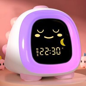 winshine Kids Alarm Clock with Night Light OK to Wake Clock for Kids Stay in Bed Sleep Training, Gift Ideas for Kids Toddler Boy Girl (Dinosaur)