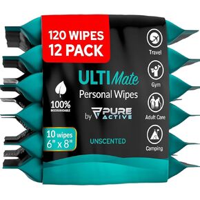 Wipes Flushable Pack, 120 Count 6 x 8 inches Unscented - Flushable Wet Wipes for Adults - Safe for Sewer – Home Outdoor Travel Use Biodegradable