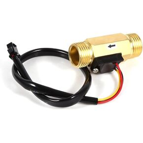 Fdit 60mm G1/2" Copper Thread Hall Effect Liquid Water Sensor Flowmeter Fluidmeter Liquid Water Switch Meter 1-30L/min