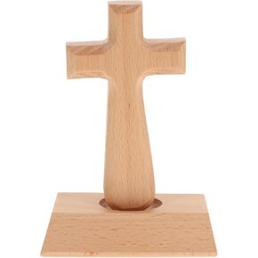 Homoyoyo Decorative WallCross Religious Art Sculpture CatholicCross Crafts with Stand for Wall Decoration Table Home Decor Christian