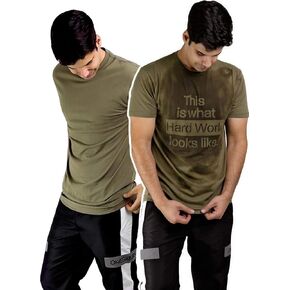OMEGABURN Sweat Activated Shirt Hard Work Invisible Message Gym Tee