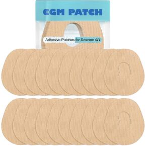 20Pack Adhesive Patches for G7, Premium Waterproof Flexible & Breathable Full Covers for CGM Dexcom G7,Latex-Free Overlay Patch for G7 Sensor Long-Lasting Hypoallergenic Medical Glue with Hole (Black)