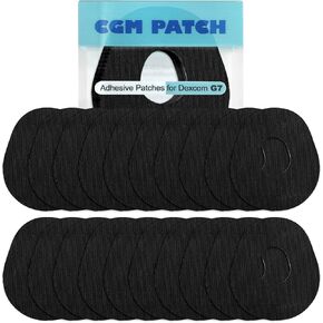 20Pack Adhesive Patches for G7, Premium Waterproof Flexible & Breathable Full Covers for CGM Dexcom G7,Latex-Free Overlay Patch for G7 Sensor Long-Lasting Hypoallergenic Medical Glue with Hole (Black) in Saudi Arabia