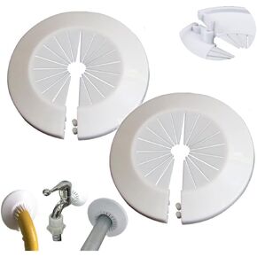Suitable for pipe diameter 0.39-1.57inch Flange Pipe Cover Decoration Escutcheon Collar Pipe Cover Radiator for Wall Pipe Tube Decoration (White, 16mm-40mm)
