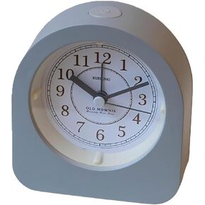 Simulated Travel alarmclock,4inchSuper SilentNonTickingSmallClock with NightLight,Battery Operated,Easy Set, for Bedroom, Bedside, Desk, Adult, Kid, Gift,White
