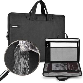 Case for A4 Light Box, IMAGE Waterproof 14 Inch Light Box Travel Storage Case Pouch Cover with Pockets Protective Light Pad Case for A4 Tracing Light Pad Black