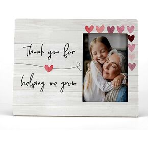 FONDCANYON Thank You for Helping Me Grow Picture Photo Frame,Teachers Tutors Parents Appreciation Gifts Picture Frame,Thank You Gifts for Teachers Mentor Parents Coworkers (4x6 Inch Photo)