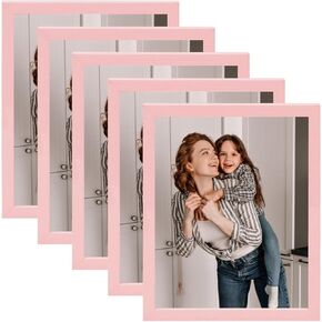 Muzilife 5 Pack 5x7" Picture Frames, Small Picture Frames for Wall and Tabletop Display, Resistant Plastic Photo Picture Frame with Clear Plexiglass for Vertical or Horizontal Display, Teal