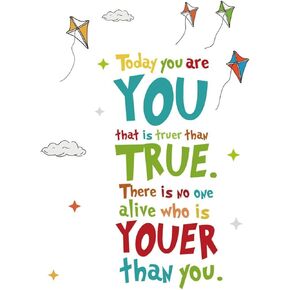 Today You are You That is Truer Than True Wall Stickers Inspirational Wall Decals Quotes Saying for Nursery Kids Bedroom Classroom Inspirational Wall Decor