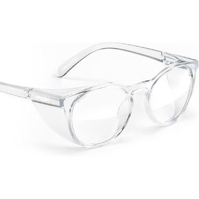 Stoggles Round Z87.1 Certified Polycarbonate Safety Glasses, Scratch & Shatter-Proof, Blue-Light & UV Blocking Lens, Top & Side Shields, Anti-Fog Dip Coated, Durable, Protective & Stylish Eyewear