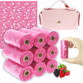 Sanitary Napkin Disposal Bags with Dispenser Feminine Hygiene Disposal Bags for Tampons Trash Bag, Personal Care Sanitary Bag for Women Privacy Handling (Pink)