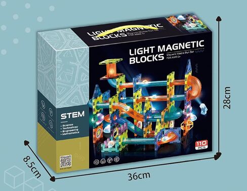 Unique Kids Magnetic Tiles Building Blocks with Marble Run - Engaging STEM/STEAM Toys for Boys and Girls - Perfect Christmas or Birthday Gift (75 pcs) in Kuwait