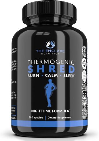 THE ENCLARE NUTRITION Thermogenic Shred Fat Burner Sleep Aid Diet Pills, Appetite Suppressant, Weight Loss, Metabolism Booster with CLA, Ashwagandha, Melatonin, L Theanine, L Carnitine, Niacin (1) in Saudi Arabia