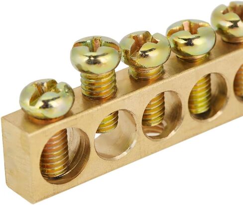 10Pcs Ground Bar Kit,M5 10Holes Brass Neutral Terminal Block Bar, Electrical Distribution Cabinet Lighting Box Terminal Bar Wire Screw in Saudi Arabia