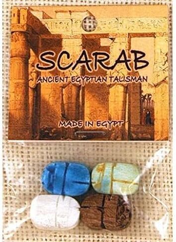 صنع في مصر - عبوة من 4 جعران صغيرة مقاس 1 بوصة - ألوان متنوعة - مجموعة مصرية قديمة in Kuwait