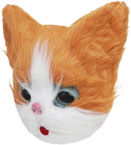 GREUS Halloween Full Face Cat Mask Furry Plush Cat Masquerade Mask Realistic Cat Animal Mask Costume for Men Women in Kuwait