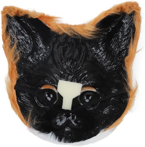 GREUS Halloween Full Face Cat Mask Furry Plush Cat Masquerade Mask Realistic Cat Animal Mask Costume for Men Women in Kuwait