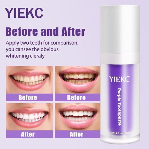 Purple Toothpaste for Teeth Whitening,Recipe Upgrade,v34 Colour Corrector, Tooth Stain Removal, Teeth Whitening Booster, Colour Correcting, Sensitive Teeth for Adult in Saudi Arabia