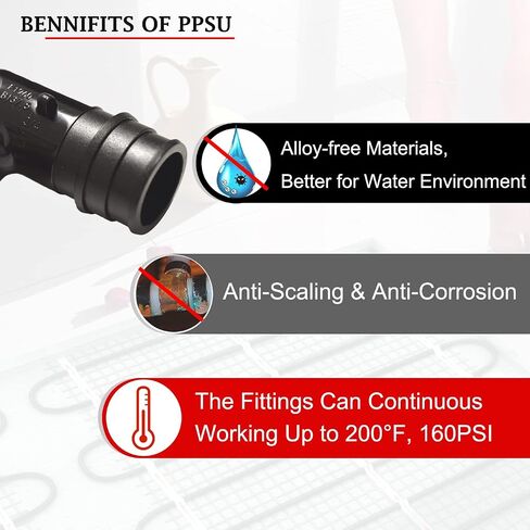 (25 حزمة) 1/2 بوصة F1960 Pex 90 درجة الكوع بولي Pex-A مناسب للتوسيع للعلامة التجارية Uponor وWirsbo وغيرها من النوع A Pex - (أداة التوسيع والحلقات - غير متضمنة). in Kuwait