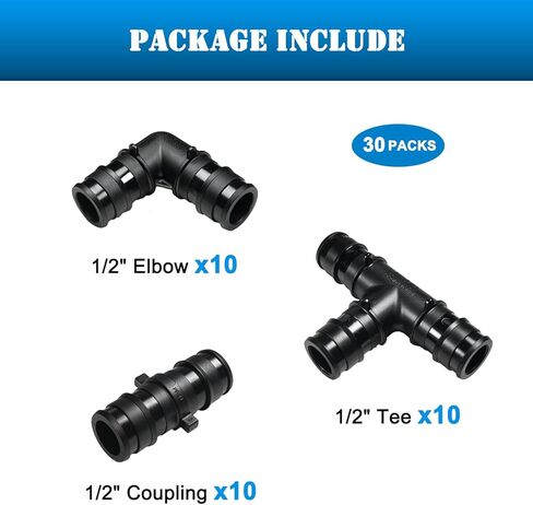 (25-pack) 1/2" inch F1960 Pex 90-Degree Elbow Poly Pex-A Expansion fitting For Brand Uponor,Wirsbo and other Type A Pex - (Expansion Tool and Rings-NOT INCLUDED). in Kuwait