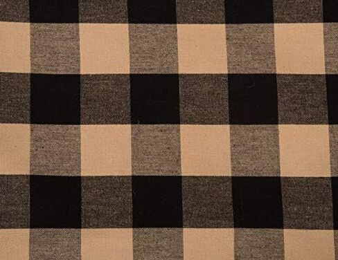 ستائر قطنية بافلو تشيك باللونين الأسود والأسمر مقاس 72 بوصة × 63 بوصة من شركة Primitive Home Decors in Kuwait