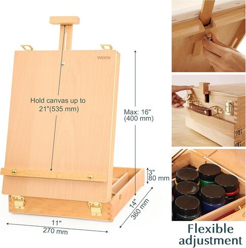 مجموعة طلاء أكريليك فاخرة مكونة من 74 قطعة من VISWIN، ومجموعة طلاء مع صندوق رسم على الطاولة، و48 لونًا من دهانات الأكريليك، وألواح قماشية، وفرش طلاء نايلون، وبعض اللوازم الأخرى، للبالغين والمبتدئين والفنانين in Kuwait