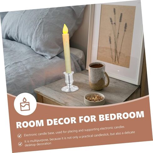 20pcs Electronic Candle Base Candleholders Fashion Candleholder Creative Candleholder Desktop Candlestick Nice Candle Stick Electronic Candleholder Plastic Candlestick in Saudi Arabia