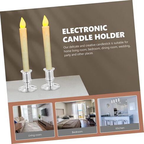 20pcs Electronic Candle Base Candleholders Fashion Candleholder Creative Candleholder Desktop Candlestick Nice Candle Stick Electronic Candleholder Plastic Candlestick in Saudi Arabia