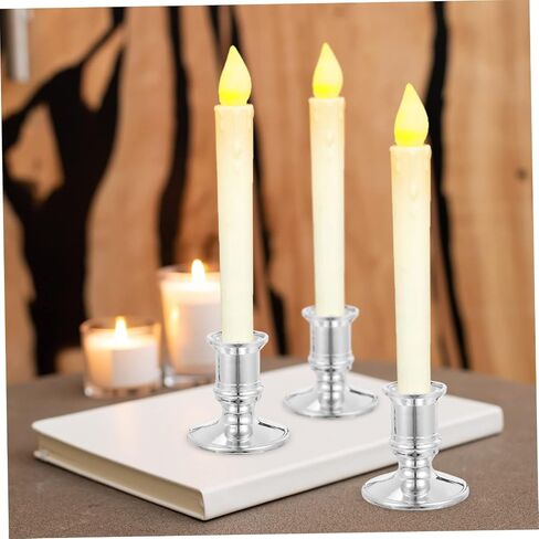 20pcs Electronic Candle Base Candleholders Fashion Candleholder Creative Candleholder Desktop Candlestick Nice Candle Stick Electronic Candleholder Plastic Candlestick in Saudi Arabia