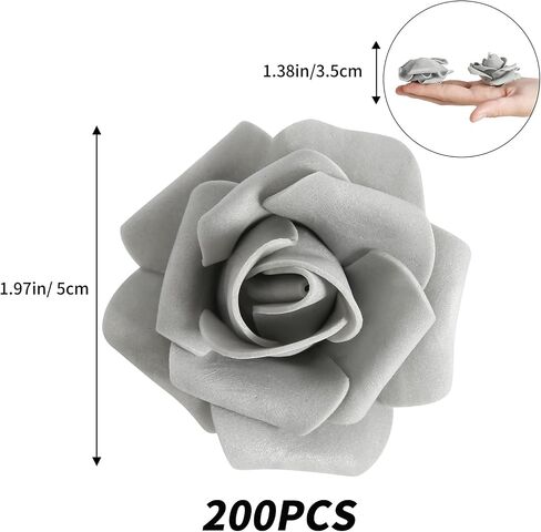 Foam Roses,200PCS Black Roses Artificial Flowers 1.97in Foam Flowers for Craft DIY Wedding Party Home Decoration(Black&White&Gray) in Saudi Arabia