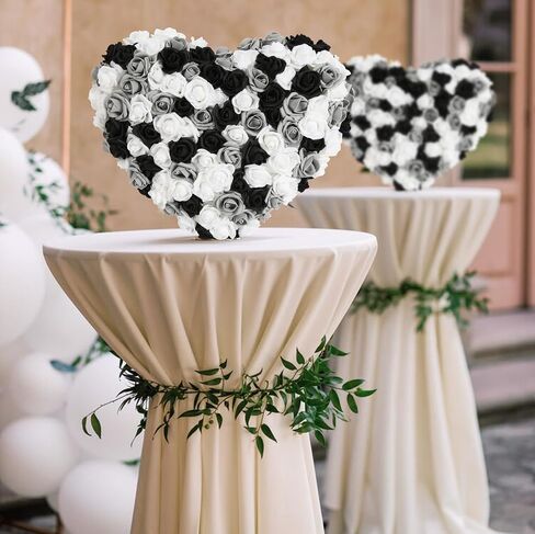 Foam Roses,200PCS Black Roses Artificial Flowers 1.97in Foam Flowers for Craft DIY Wedding Party Home Decoration(Black&White&Gray) in Saudi Arabia