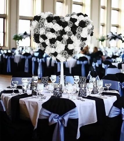 Foam Roses,200PCS Black Roses Artificial Flowers 1.97in Foam Flowers for Craft DIY Wedding Party Home Decoration(Black&White&Gray) in Saudi Arabia