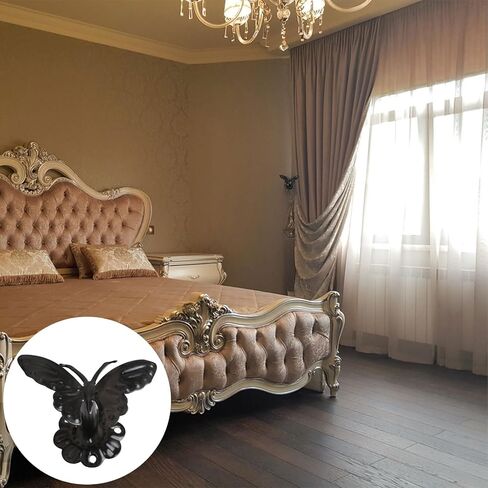 INCREWAY 2Pcs Black Butterfly Shape Fleur Window Drapery Medallion Holdbacks, Curtain Tiebacks, Wall Hook, Tassel Holder in Saudi Arabia