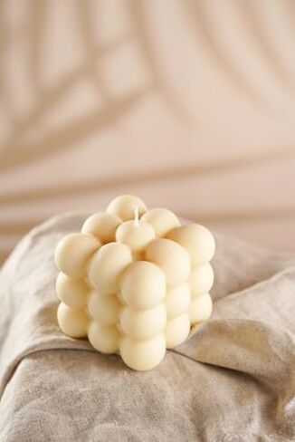 Bubble Candles White Handcrafted Natural Soy Wax Modern Family Life, Special Day's, Home Use and Gifting, Aesthetic Home Decor Candles in Saudi Arabia